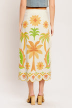 VINTAGE ISLAND WOVEN MIDI SKIRT
