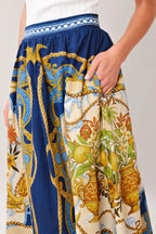 Baroque Escape Woven Midi Skirt