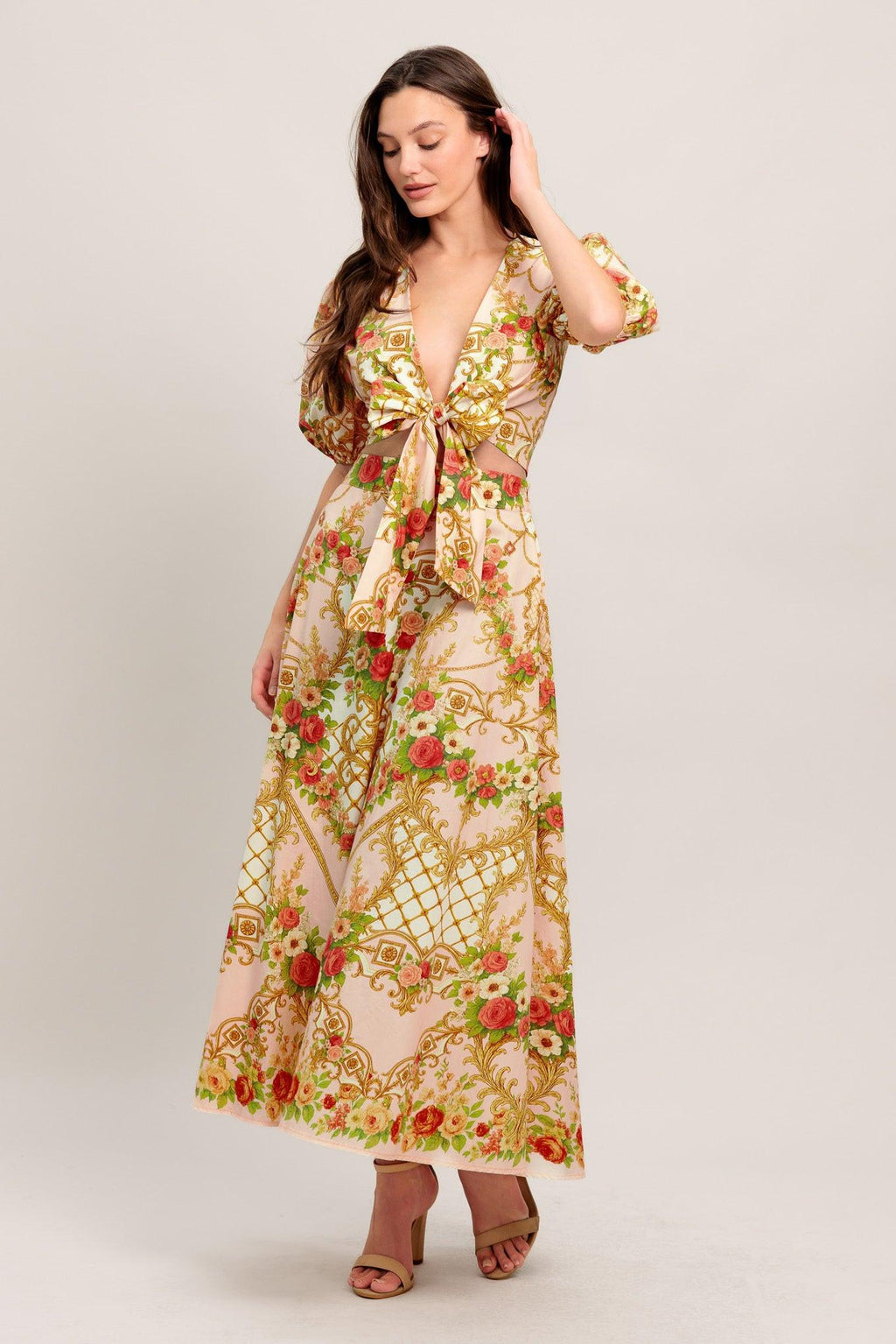 Palace Rose Statement Circle Midi Skirt