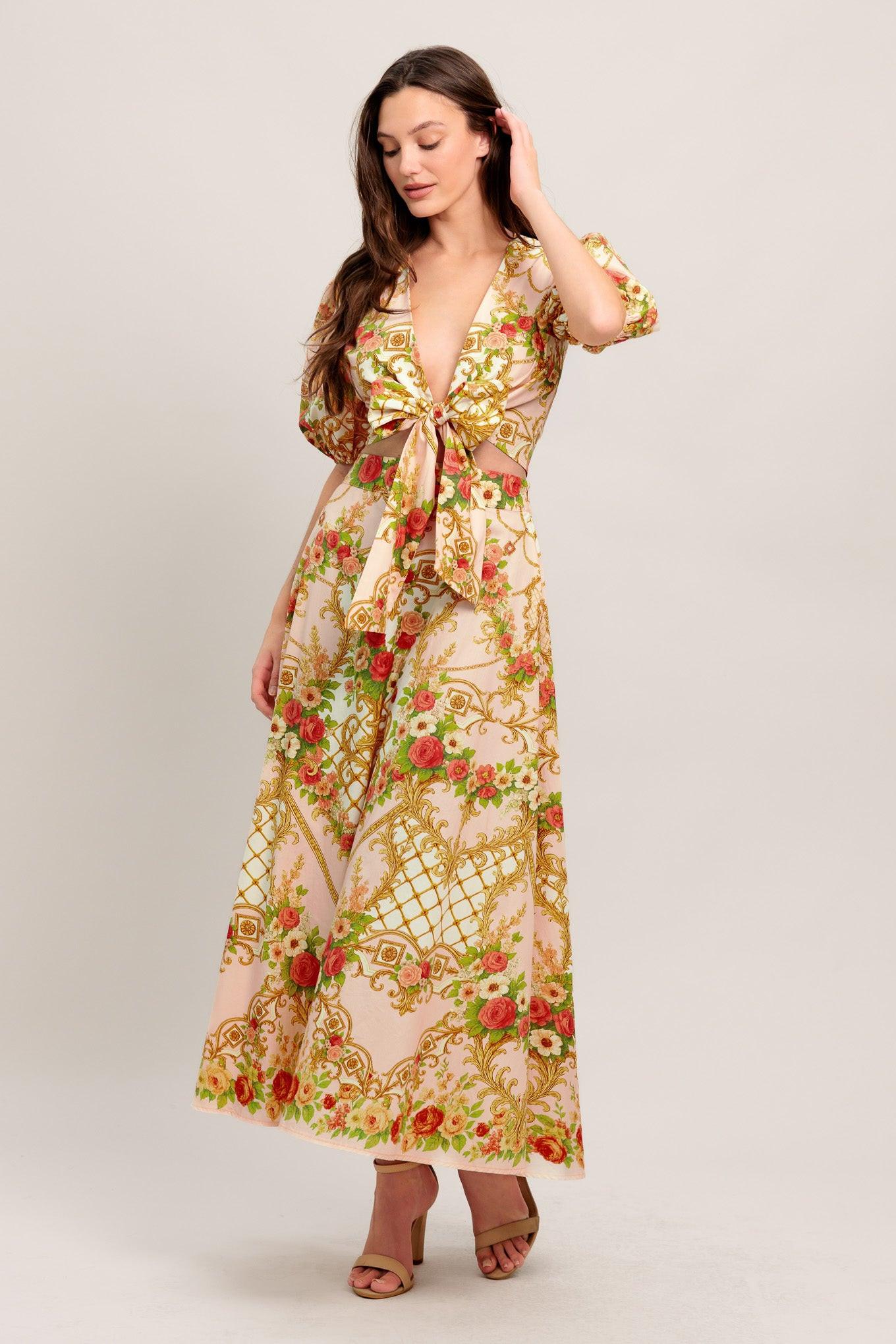 Palace Rose Statement Circle Midi Skirt