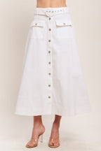 EASY WEAR WESTERN WOVEN MIDI SKIRT