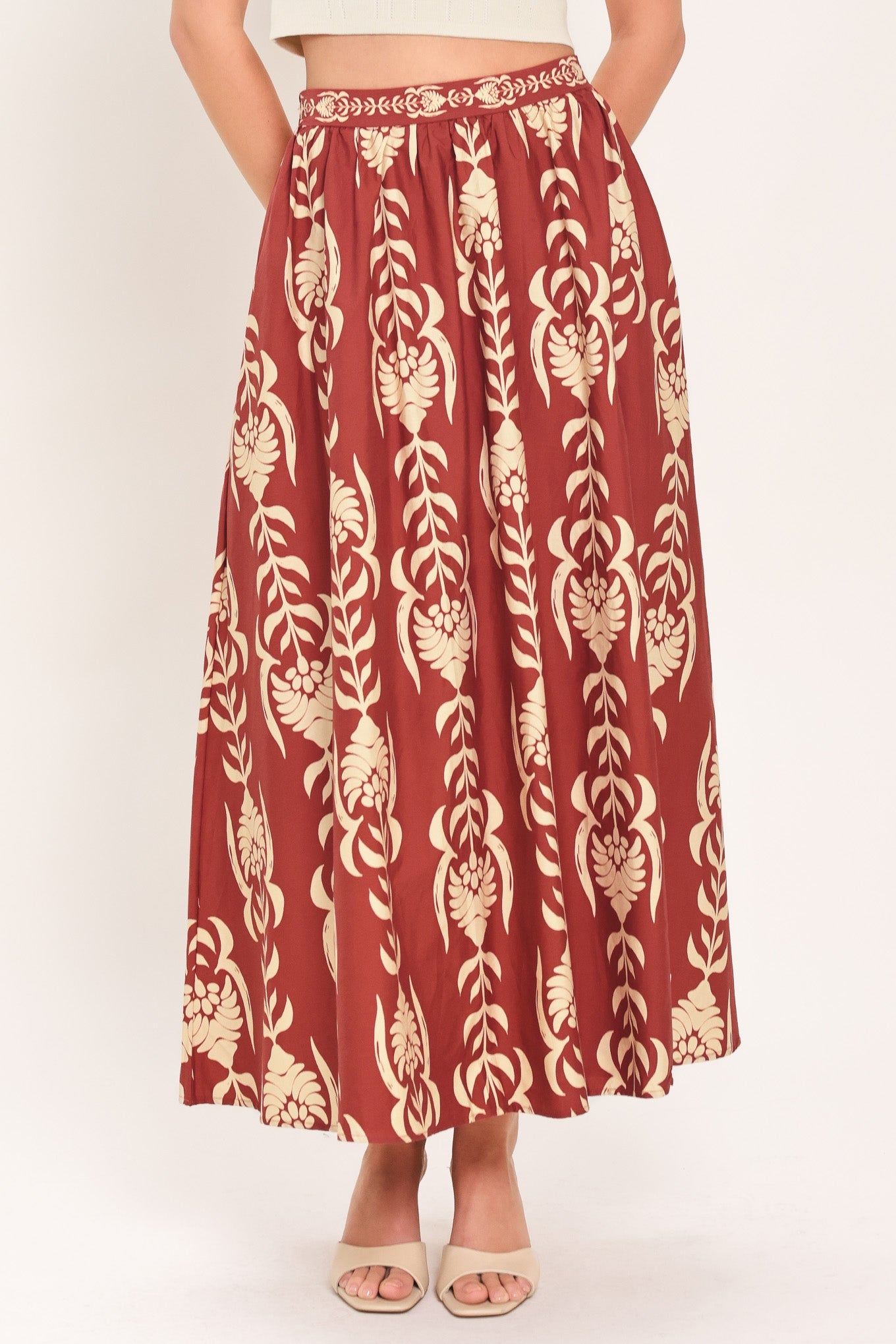 Waikiki Sunset Woven Ankle Skirt