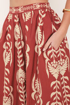 Waikiki Sunset Woven Ankle Skirt