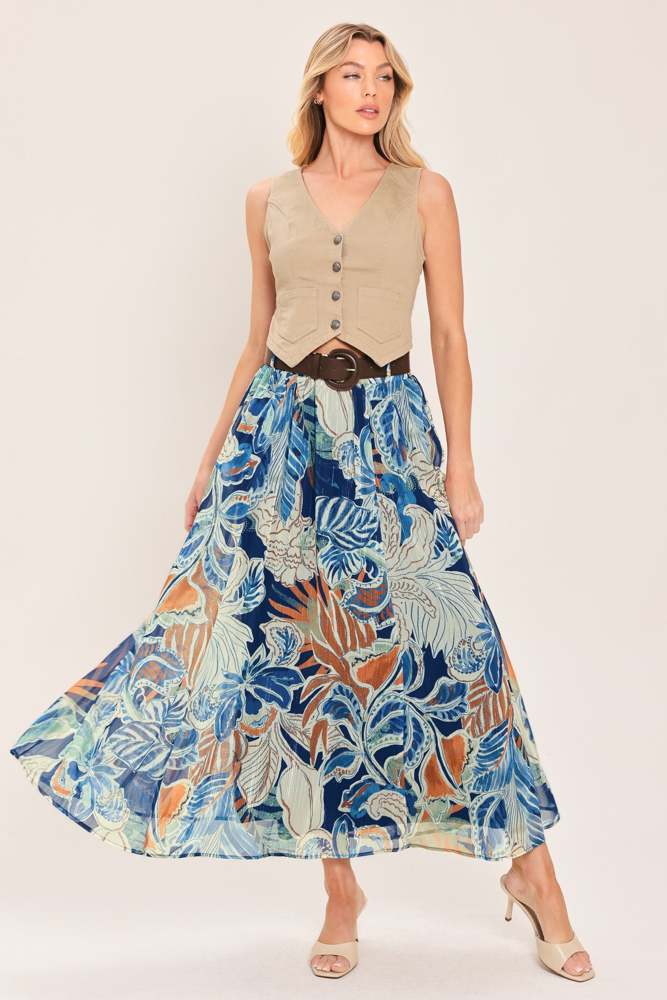 Blue Lagoon Midi Skirt