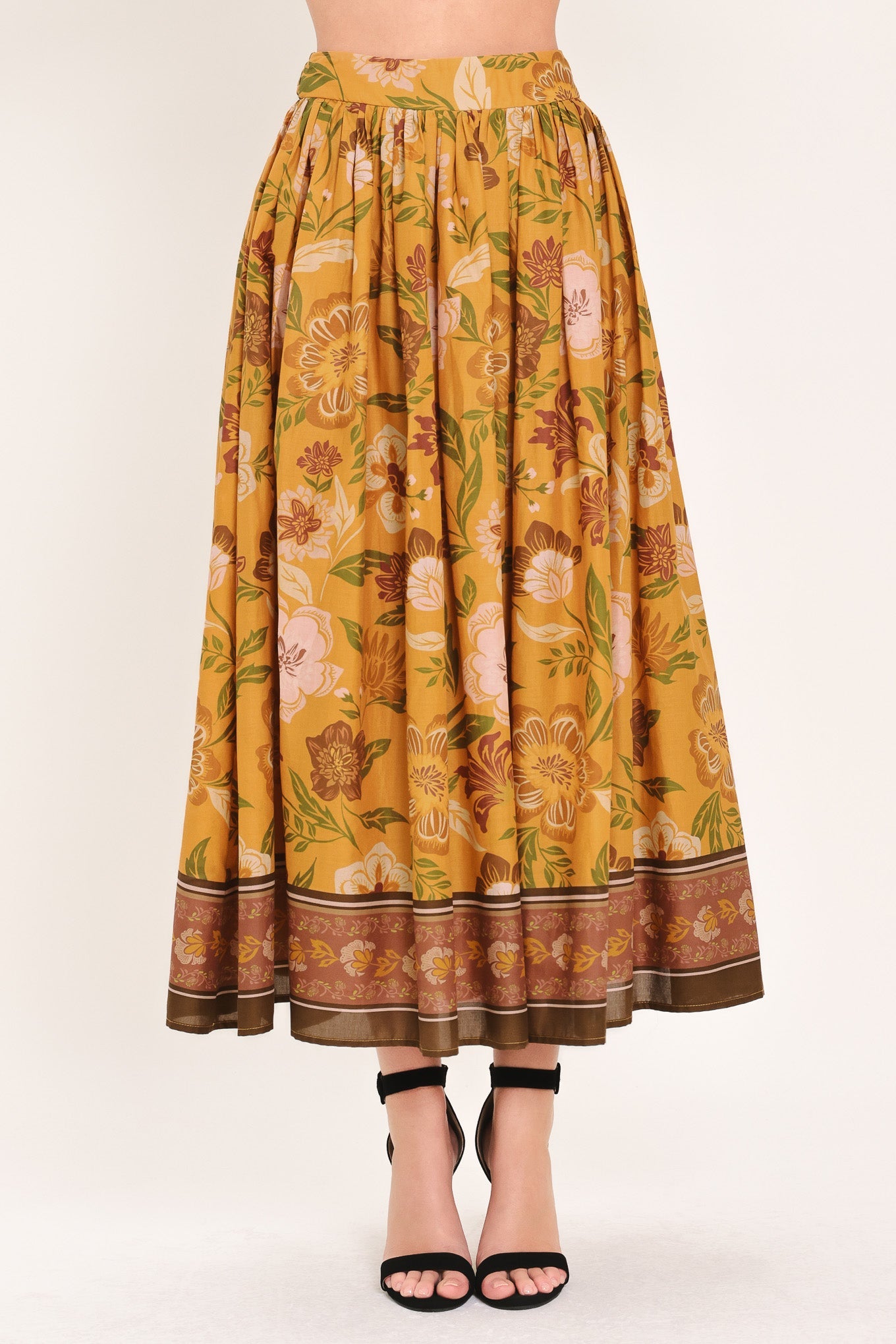 Sunset Garden Full Midi Skirt
