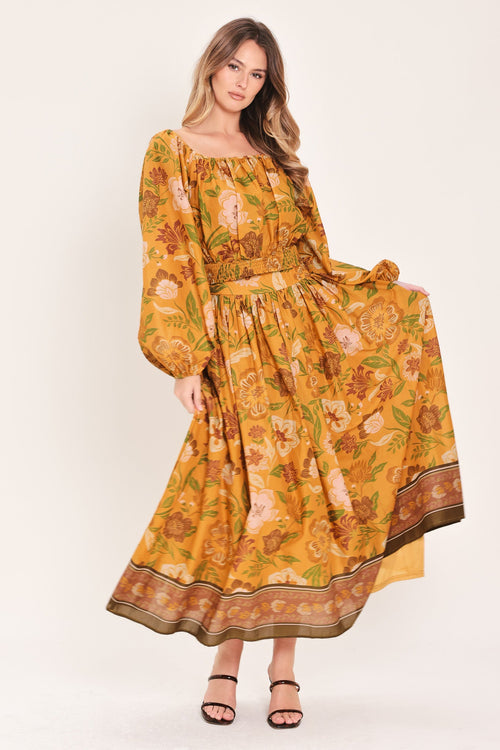 Sunset Garden Full Midi Skirt