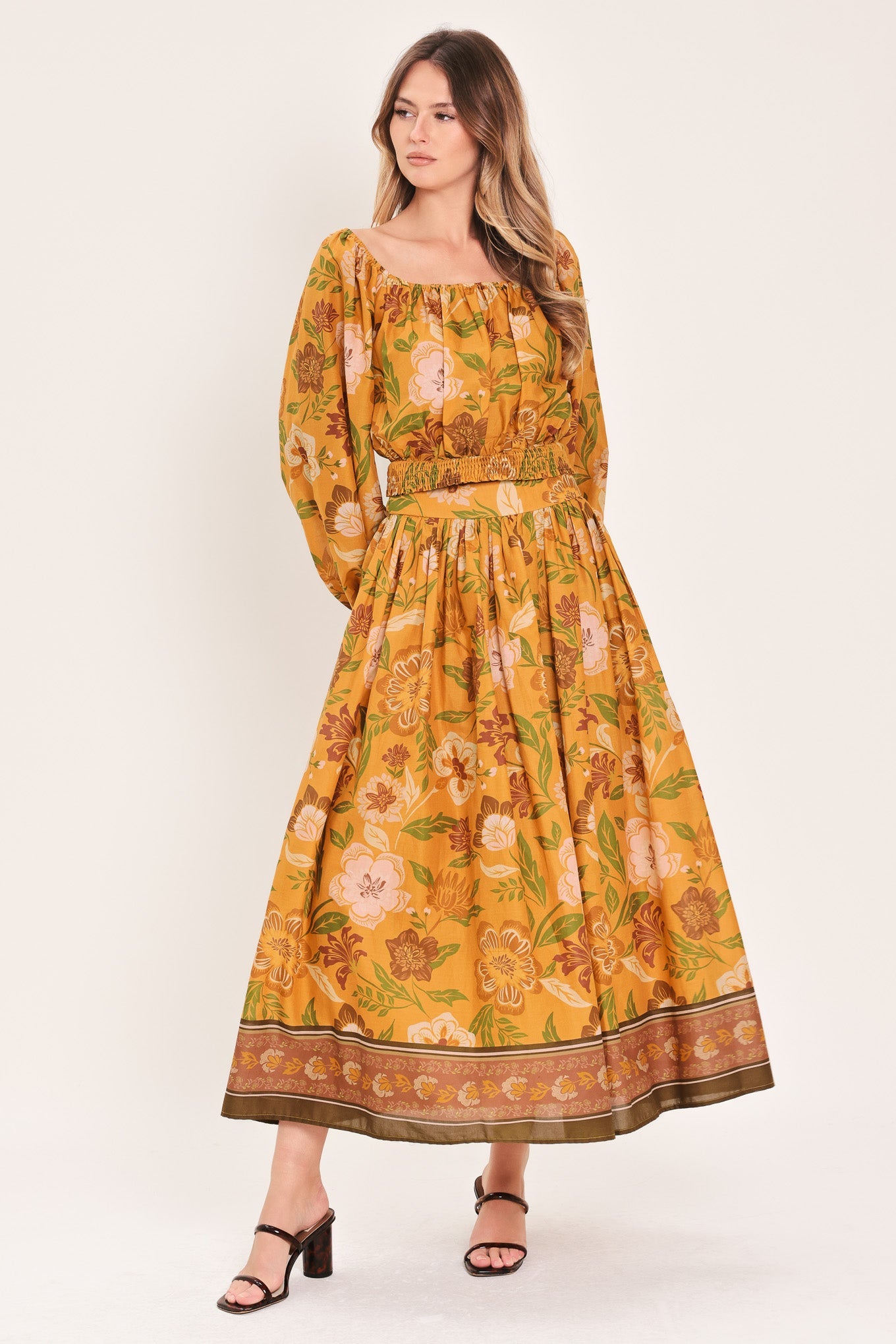 Sunset Garden Full Midi Skirt