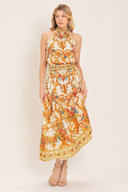 Antique Bloom Woven Midi Circle Skirt