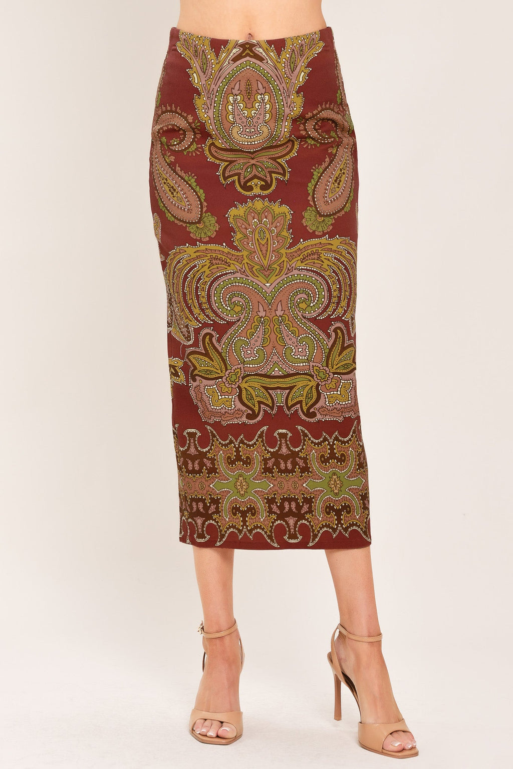 Rustic Medallion Pencil Skirt