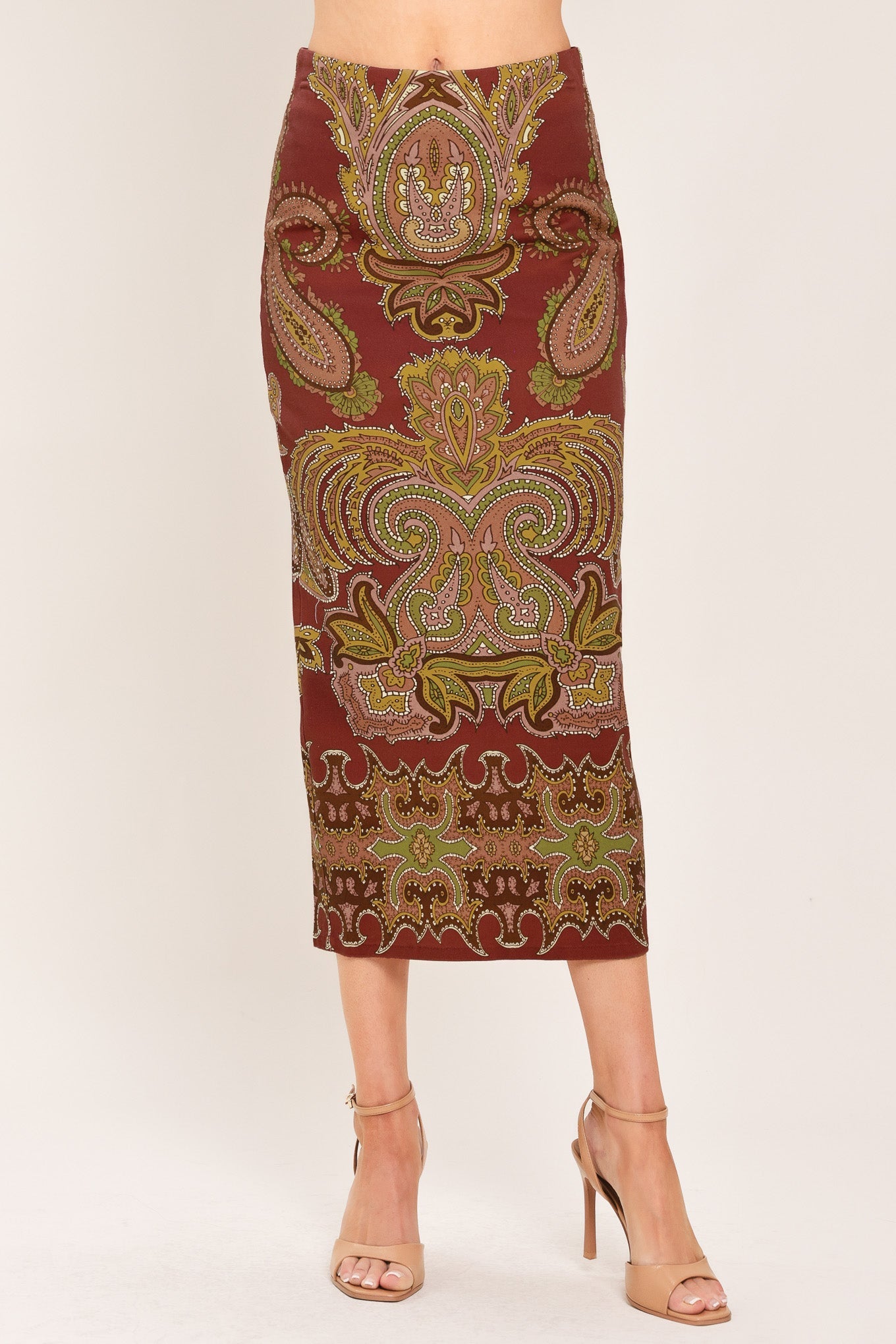 Rustic Medallion Pencil Skirt