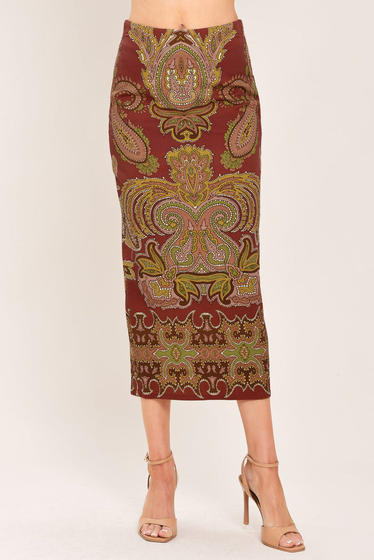Rustic Medallion Pencil Skirt