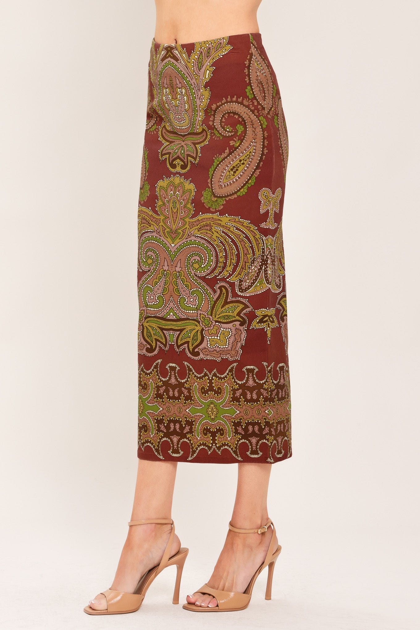 Rustic Medallion Pencil Skirt