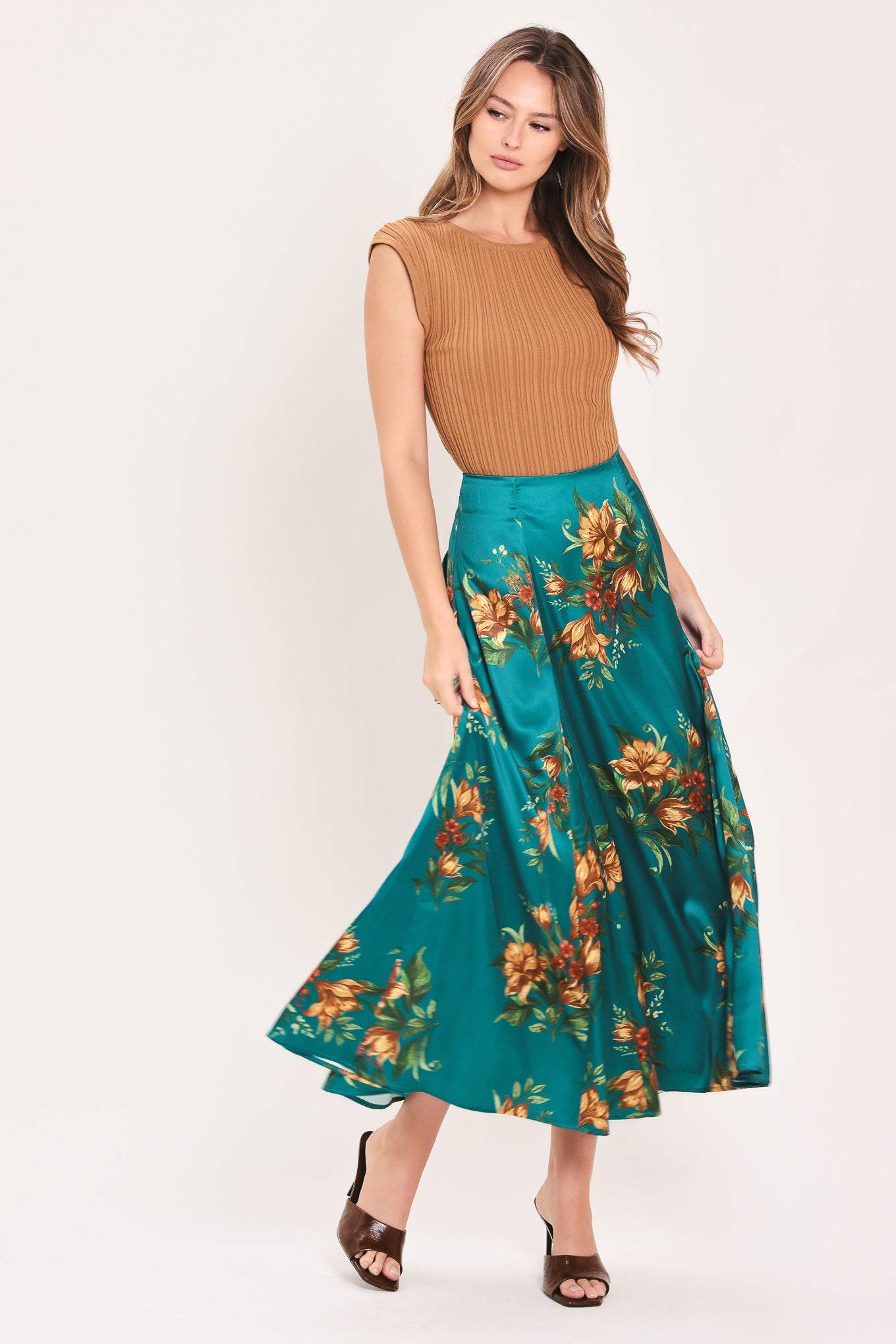 Lagoon Flower Cherish Midi Circle Skirt