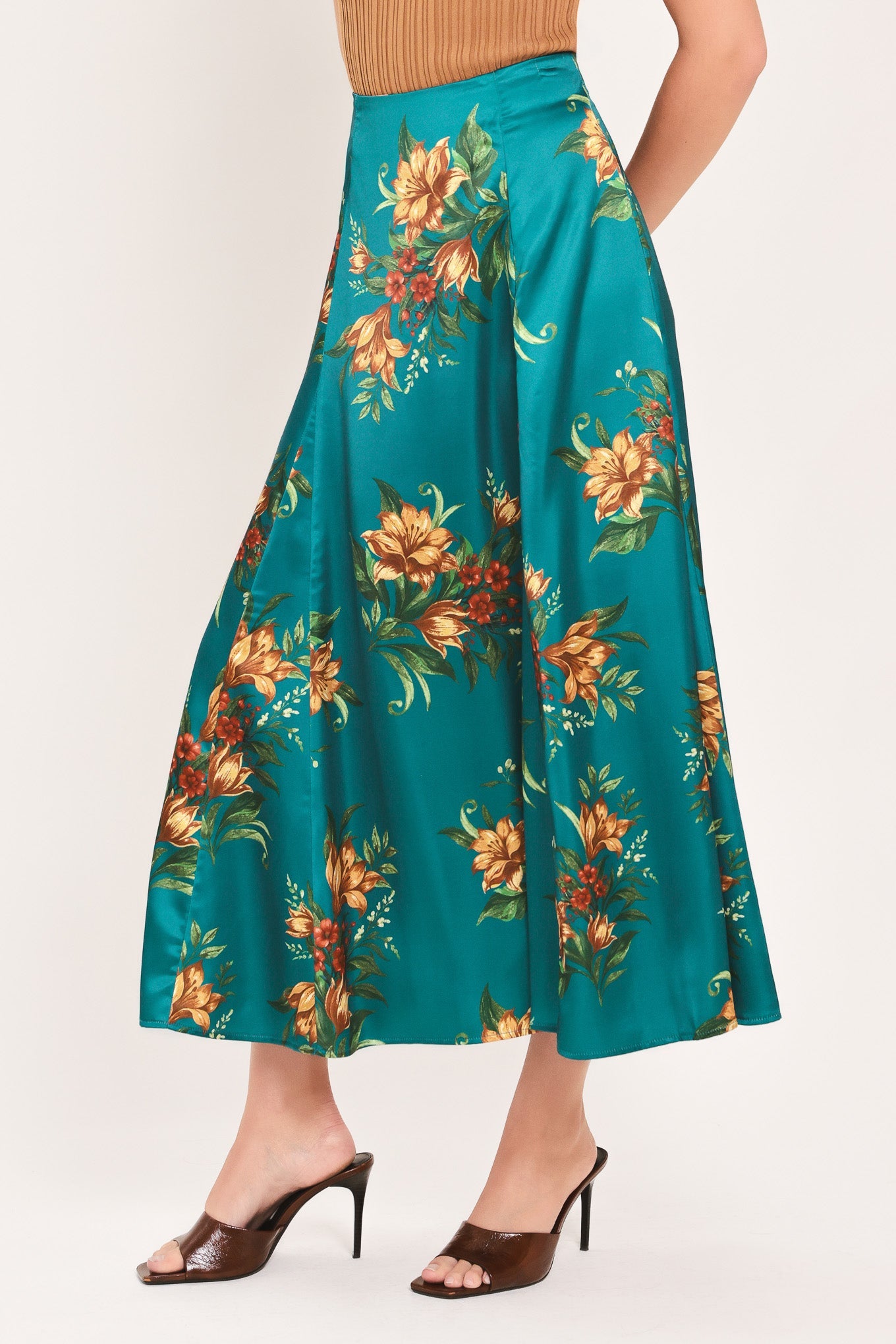 Lagoon Flower Cherish Midi Circle Skirt
