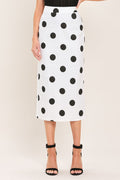 Retro Polka Dot Midi Pencil Skirt
