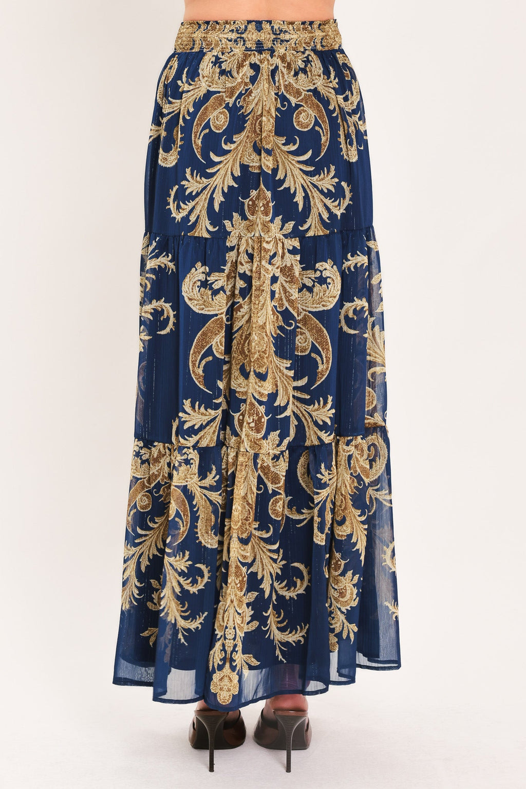 Midnight Heritage Flow Maxi Skirt
