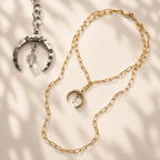 Grateful Crescent Moon Klink Necklace