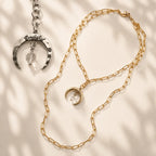 Grateful Crescent Moon Klink Necklace