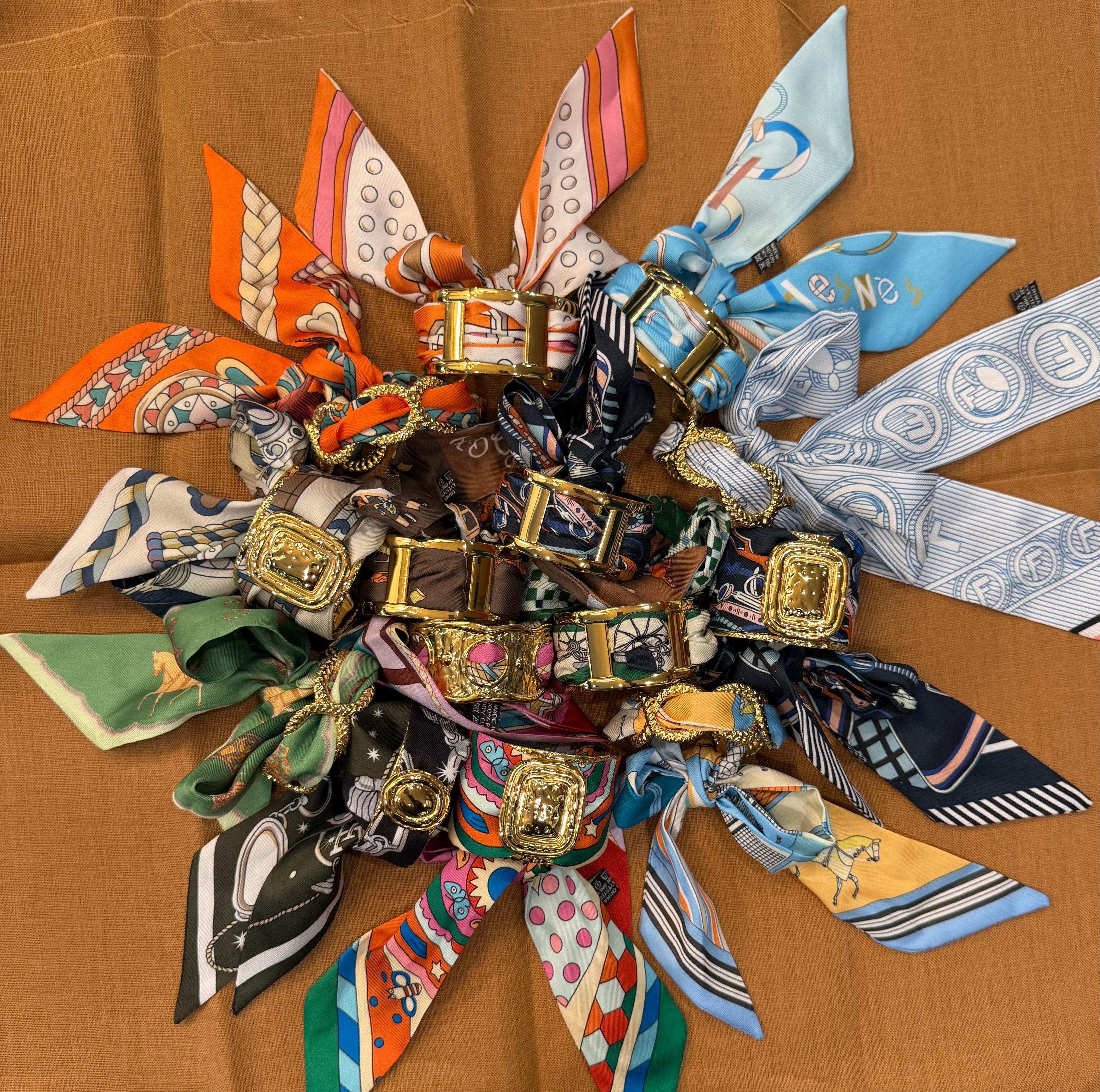 Wide Gold Scarf Cuff - Evie