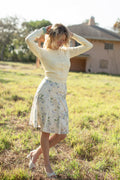 Floral Open Stitch Cardigan- Butter Yellow