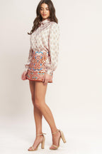 Moroccan Muse Pink Woven Skort