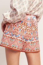 Moroccan Muse Pink Woven Skort