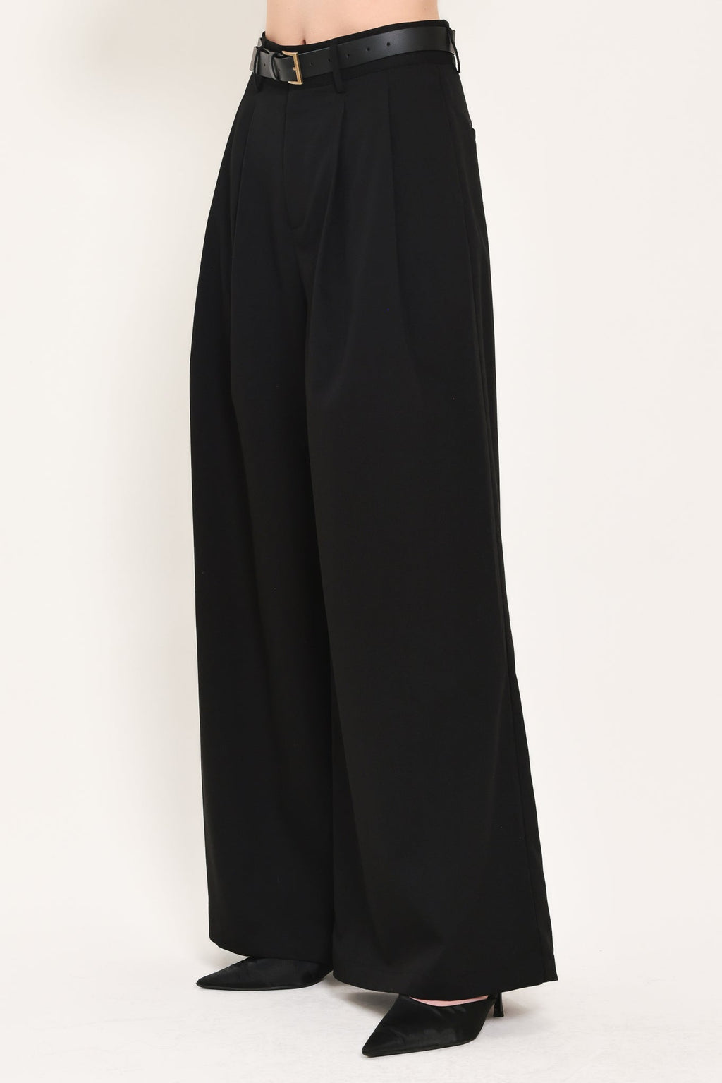 City Cinch Belted Wide-Leg Pants