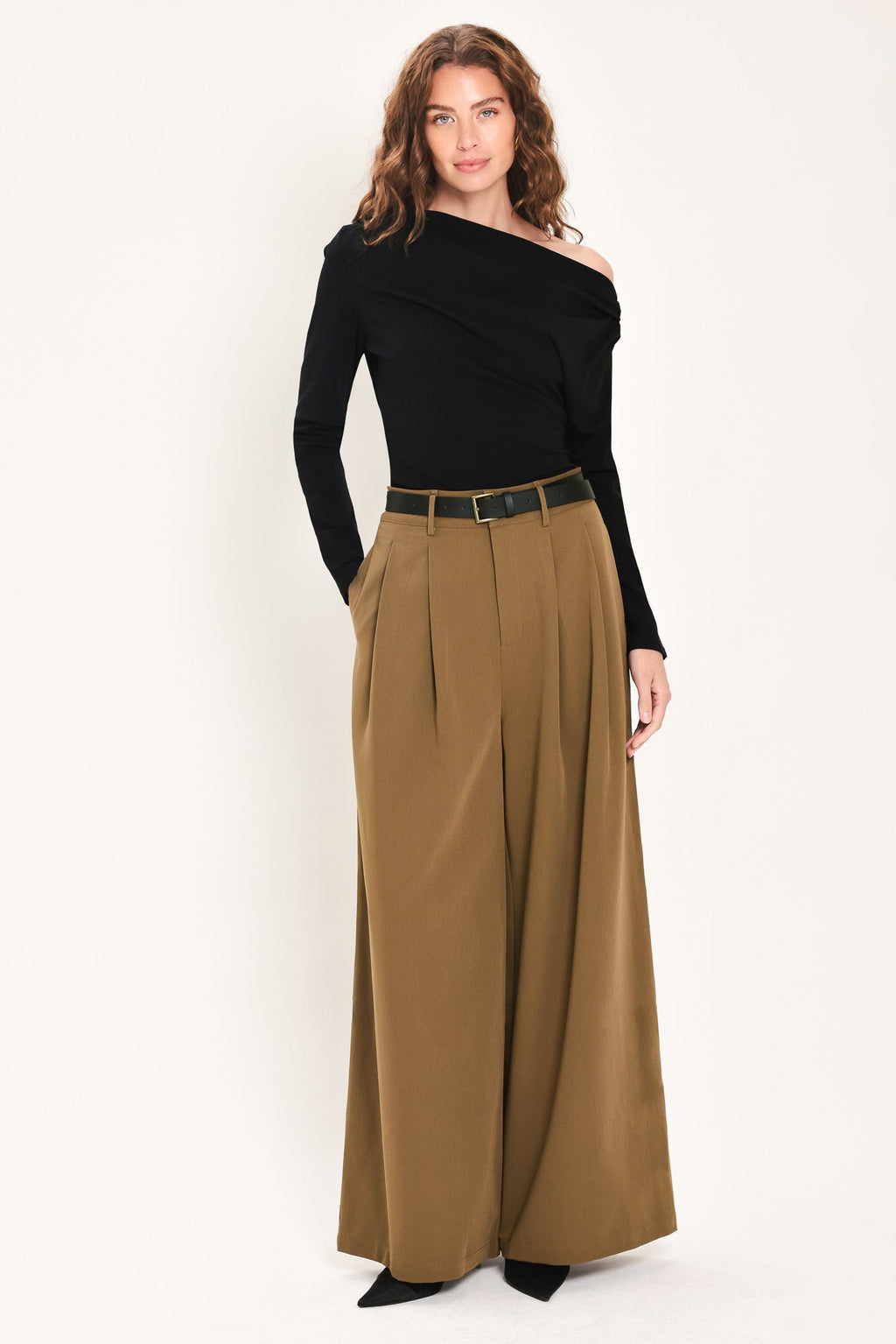 City Cinch Belted Wide-Leg Pants