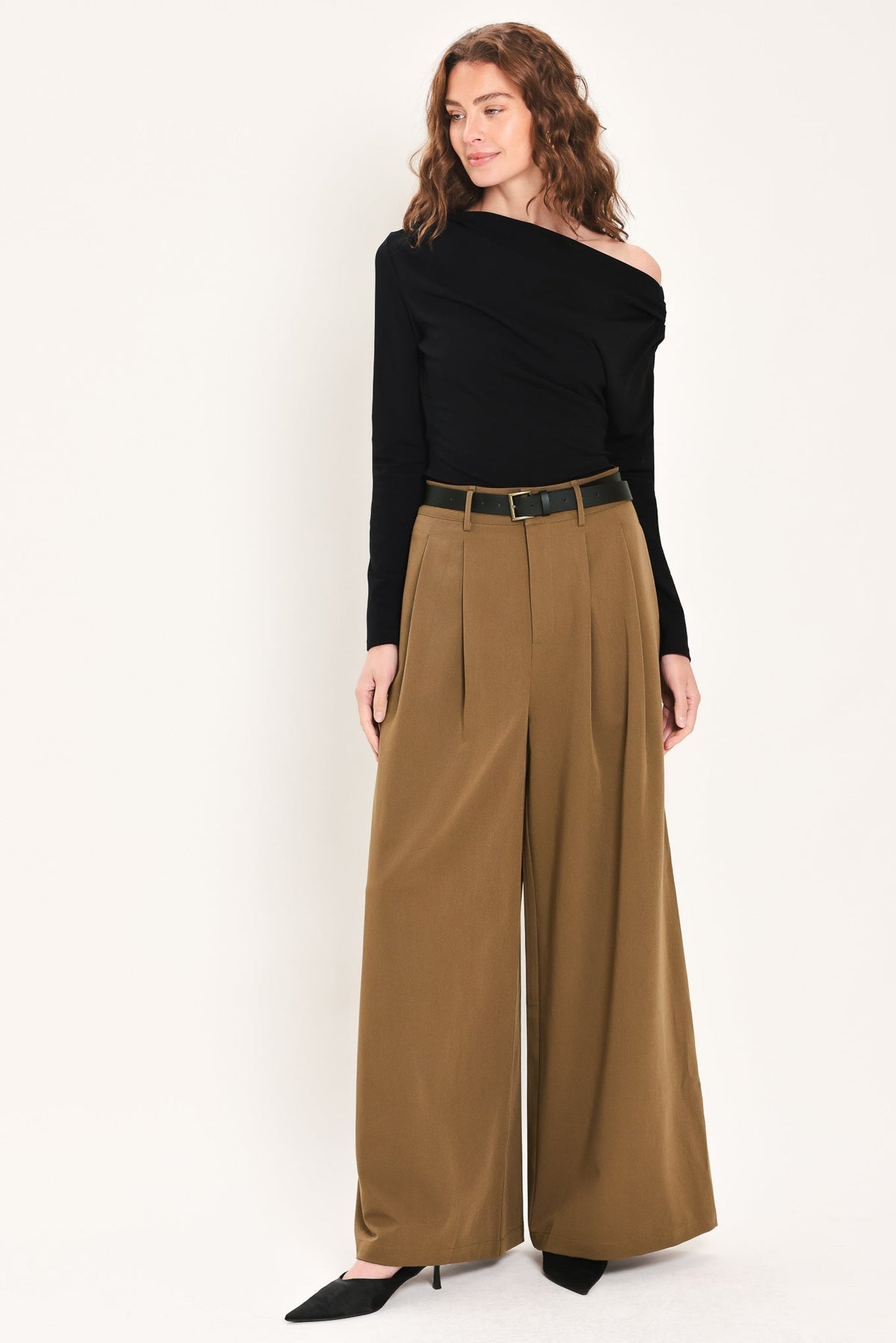City Cinch Belted Wide-Leg Pants
