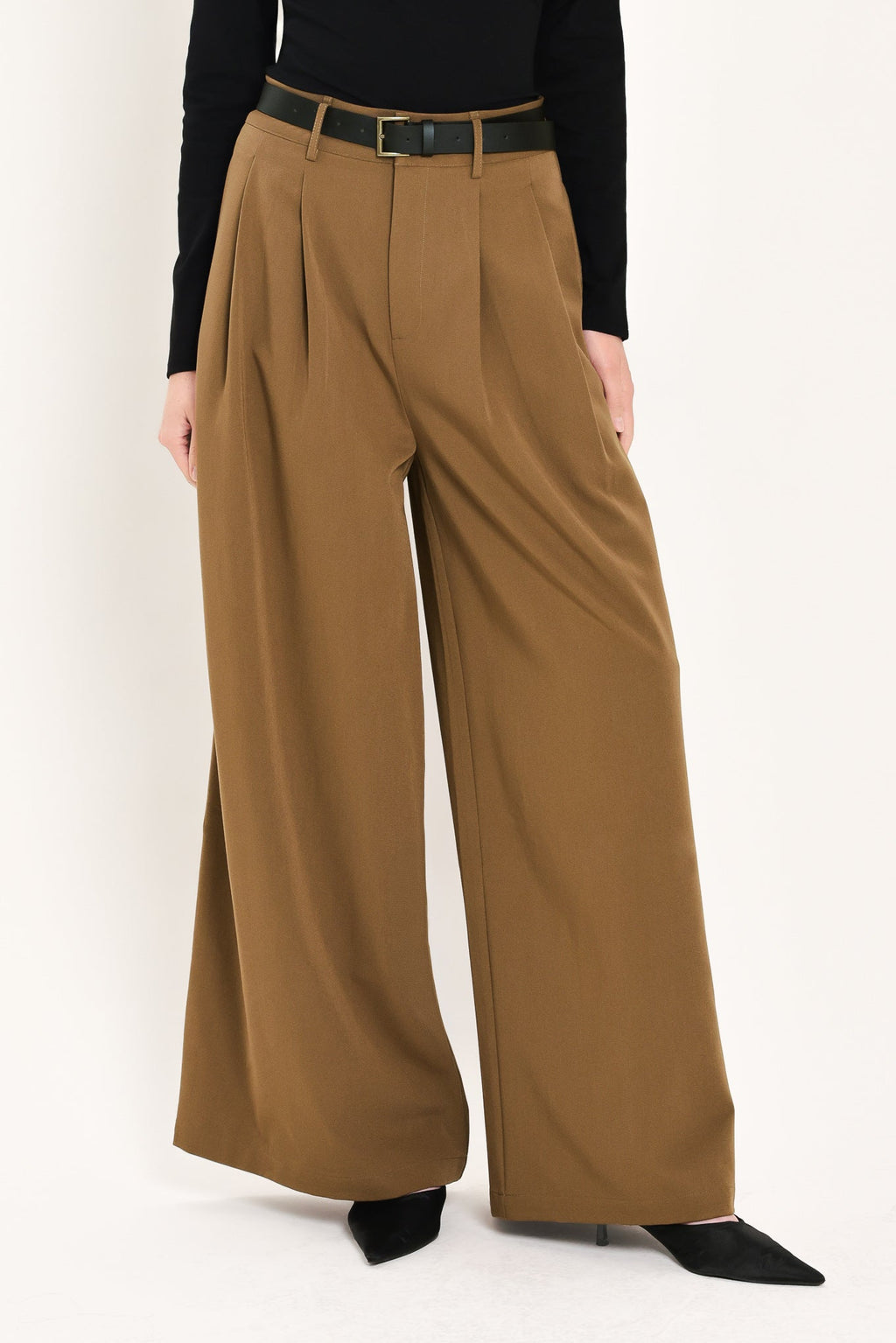 City Cinch Belted Wide-Leg Pants