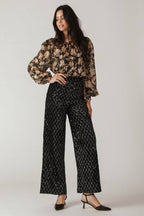 Midnight Disco Black Sequin Wide-Leg Pants