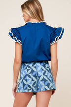 ENTICING DARLING BLUE DENIM SKORT