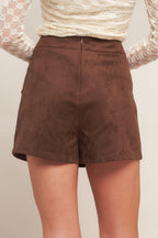 Western Romance Faux Suede Skort
