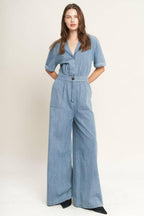 QUIET LUXURY LIGHTWEIGHT DENIM JUMPSUIT