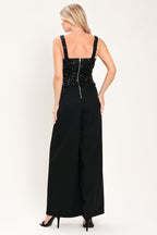 Nightfall Glam Black Sequin Wide-Leg Jumpsuit