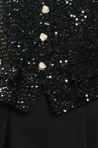 Nightfall Glam Black Sequin Wide-Leg Jumpsuit
