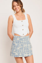 ARTISAN GRID WOVEN SKORT