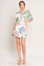 Summer Porcelain Woven Skort