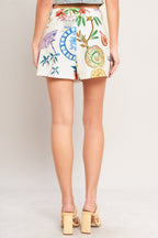 Summer Porcelain Woven Skort