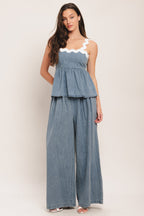 RELAXED DRAPE LIGHTWEIGHT DENIM PANTS