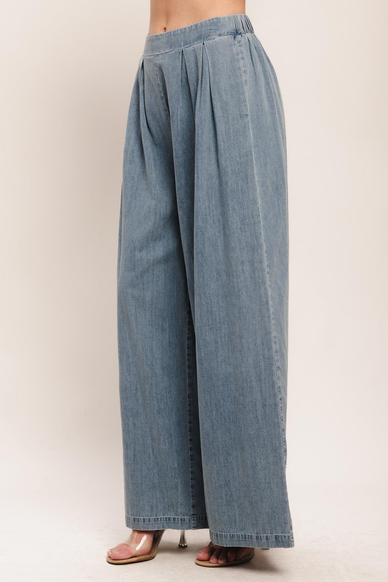 Relaxed Drape Lightweight Denim Pants