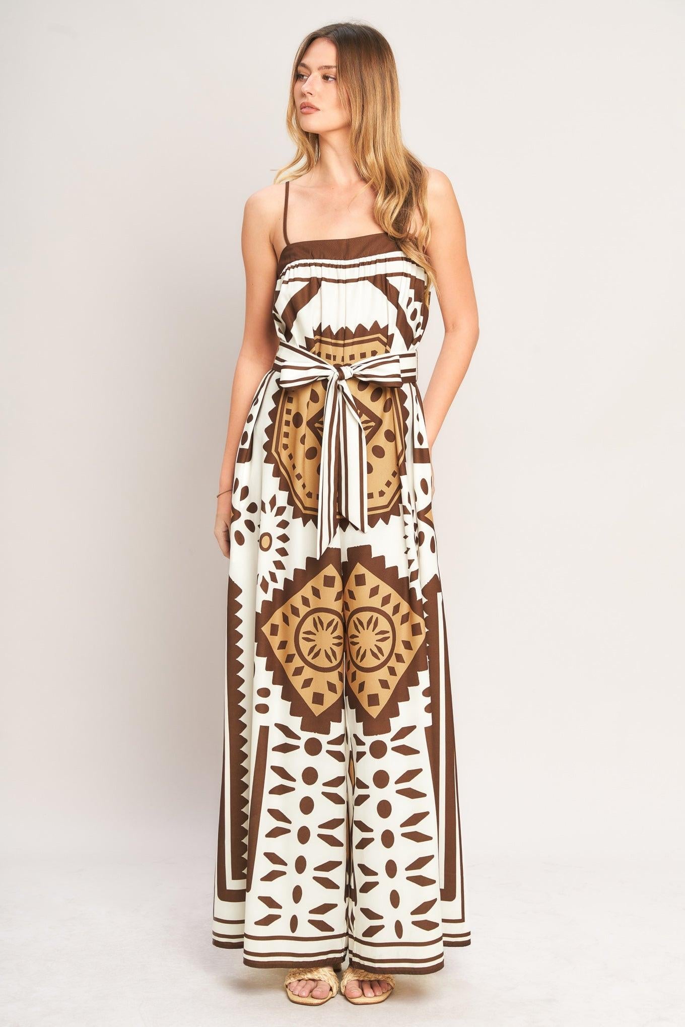 Earthy Elegance Boho Woven Jumpsuit