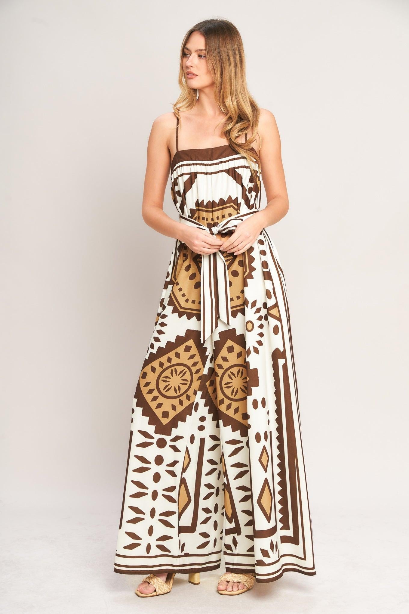 Earthy Elegance Boho Woven Jumpsuit