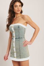 YACHT CLUB ACID WASHED SKORT ROMPER