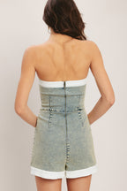 YACHT CLUB ACID WASHED SKORT ROMPER