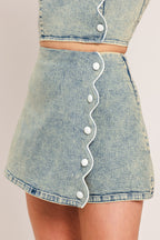 SWEET DETAIL DENIM SKORT
