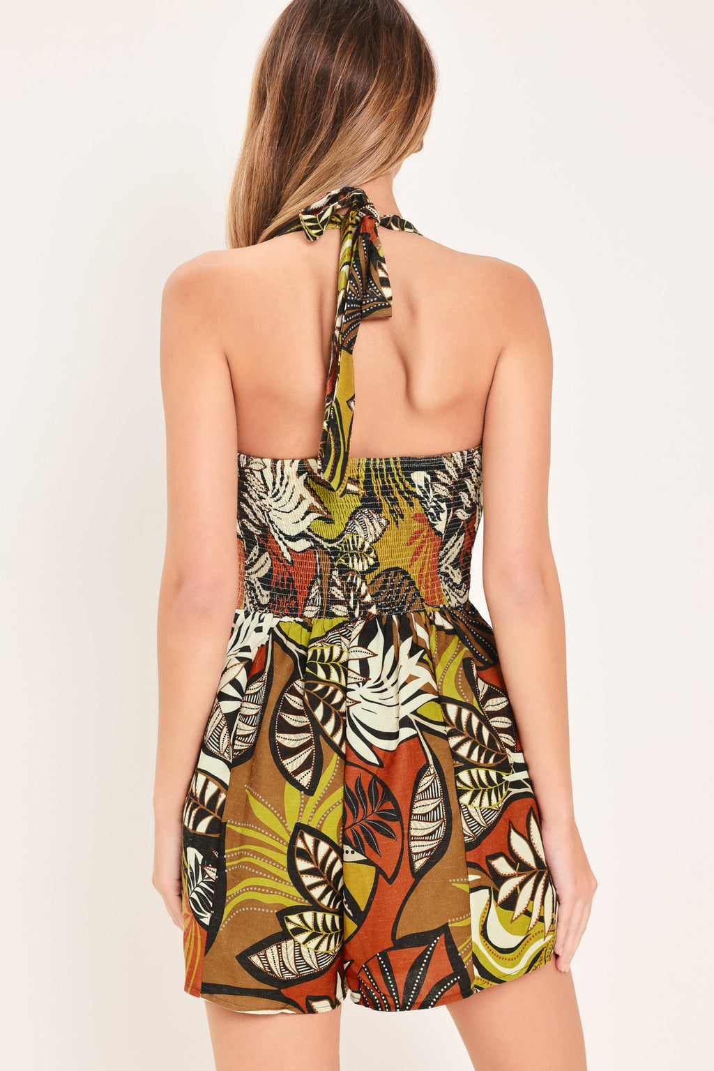 Palm Market Woven Romper