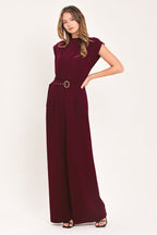Dark Cherry Column Jumpsuit