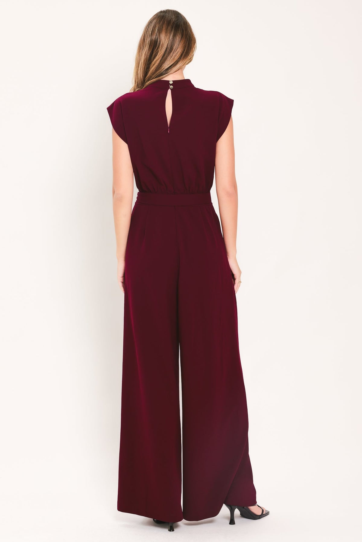 Dark Cherry Column Jumpsuit
