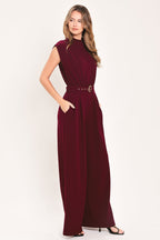 Dark Cherry Column Jumpsuit